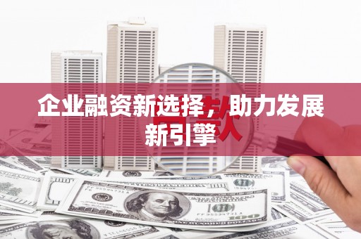 张家川企业融资新选择，助力发展新引擎