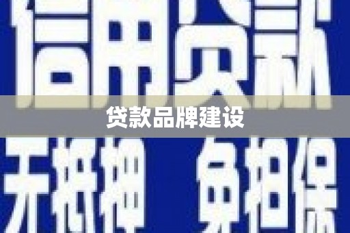 张家川贷款品牌建设