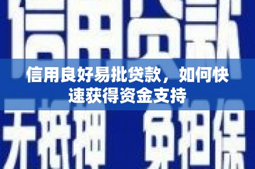 张家川信用良好易批贷款，如何快速获得资金支持