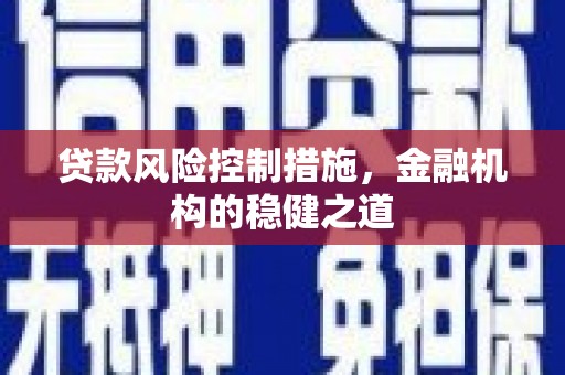 张家川贷款风险控制措施，金融机构的稳健之道