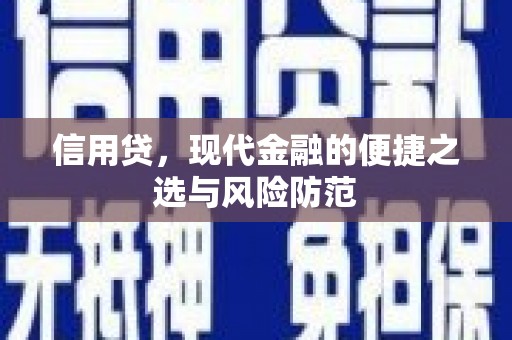 张家川信用贷，现代金融的便捷之选与风险防范