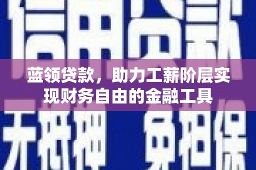 张家川蓝领贷款，助力工薪阶层实现财务自由的金融工具