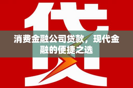 张家川消费金融公司贷款，现代金融的便捷之选