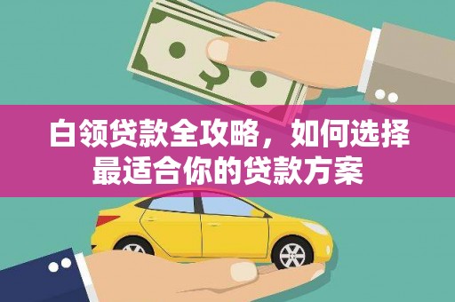 张家川白领贷款全攻略，如何选择最适合你的贷款方案